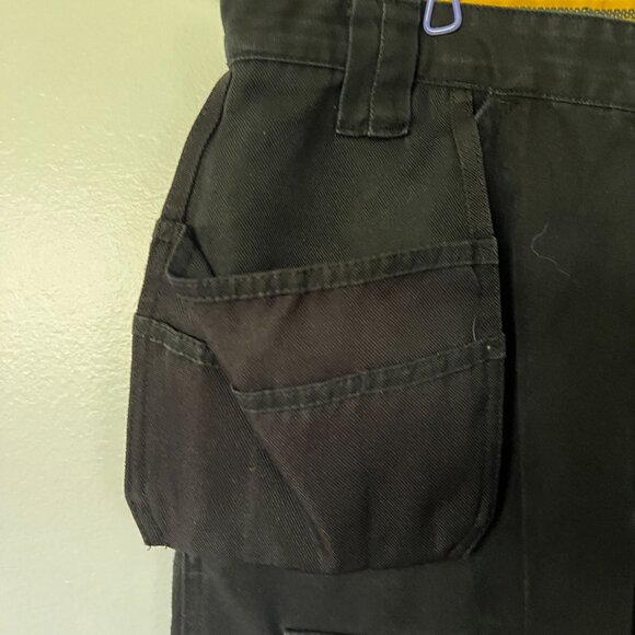 CAT Mens Black Workwear Cargo Pants With Multiple Pockets Size L Durable Cotton - Picture 3 of 13